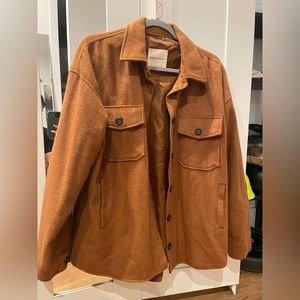 Cozy brown shacket jacket